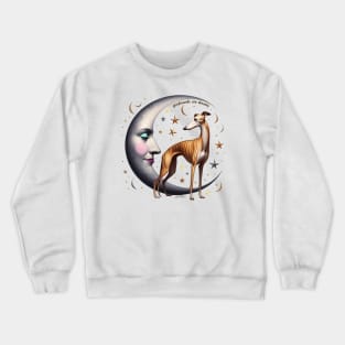 Greyhound Dog and Crescent Moon Crewneck Sweatshirt